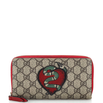 Gucci Zip Around Wallet GG Coated Canvas with Applique