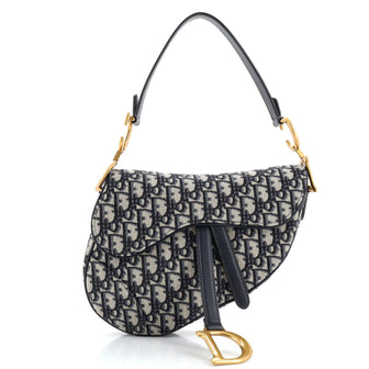 Christian Dior Saddle Handbag Oblique Canvas Medium
