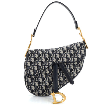 Christian Dior Saddle Handbag Oblique Canvas Medium