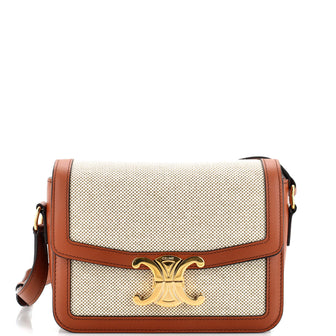 Celine Triomphe Shoulder Bag Canvas with Leather Teen