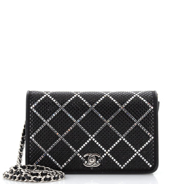 Chanel Turnlock CC Wallet on Chain Strass Embellished Satin