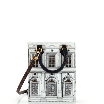 Louis Vuitton Petit Sac Plat Bag Limited Edition Fornasetti Architettura Print Leather and Monogram Canvas