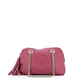 Gucci Soho Chain Zip Shoulder Bag Leather Small