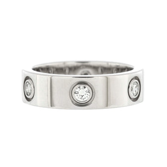 Cartier Love Band 6 Diamonds Ring 18K White Gold with Diamonds