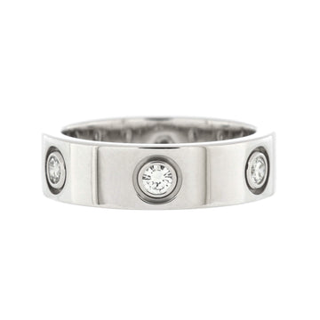 Cartier Love Band 6 Diamonds Ring 18K White Gold with Diamonds