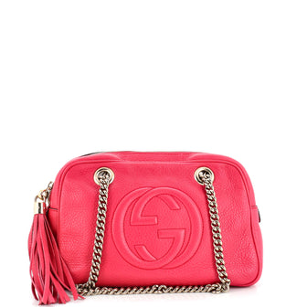 Gucci Soho Chain Zip Shoulder Bag Leather Small