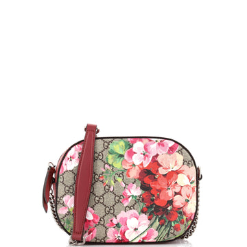 Gucci Chain Crossbody Bag Blooms Print GG Coated Canvas Mini