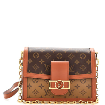 Louis+Vuitton+Daphne+Shoulder+Bag+MM+Brown+Leather+Monogram+Reverse for  sale online