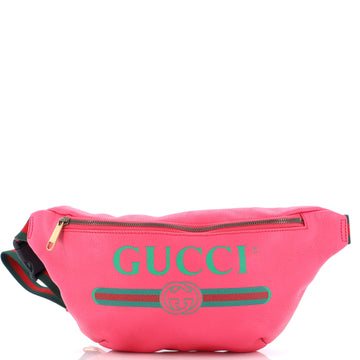 Gucci Logo Belt Bag Printed Leather Medium