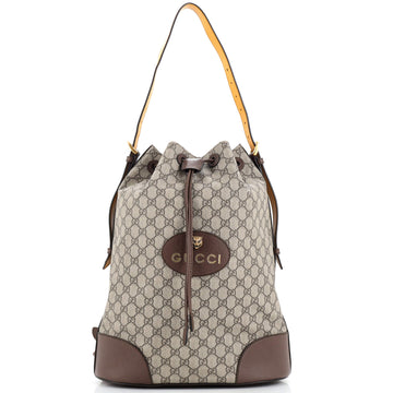Gucci Neo Vintage Drawstring Bucket Backpack GG Coated Canvas Large