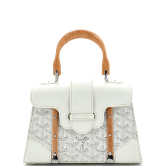 Goyard Structured Saigon Top Handle Bag Coated Canvas with Leather Mini