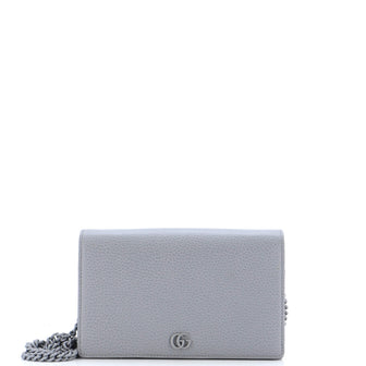 GG Marmont Mini Wallet On Chain in White - Gucci
