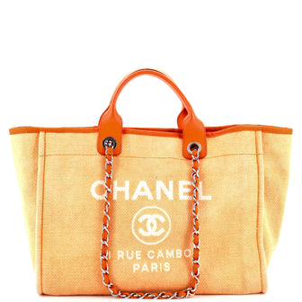 Chanel Deauville Tote Canvas XL Orange 2393102