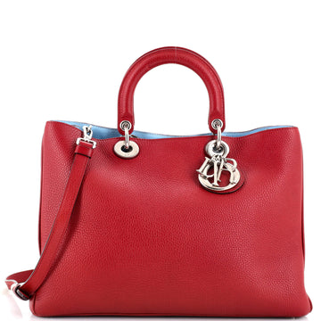 Christian Dior Diorissimo Tote Pebbled Leather Large