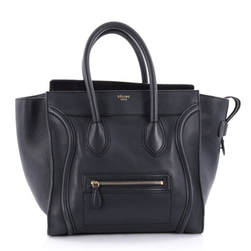 Celine Luggage Handbag Smooth Leather Mini Blue 2407901