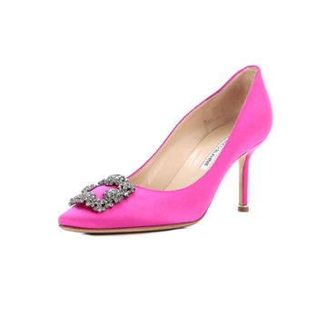 Manolo Blahnik Women's Hangisi Pumps Satin 70