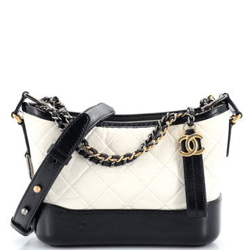 Chanel Bicolor Gabrielle Hobo Quilted Aged Calfskin Small