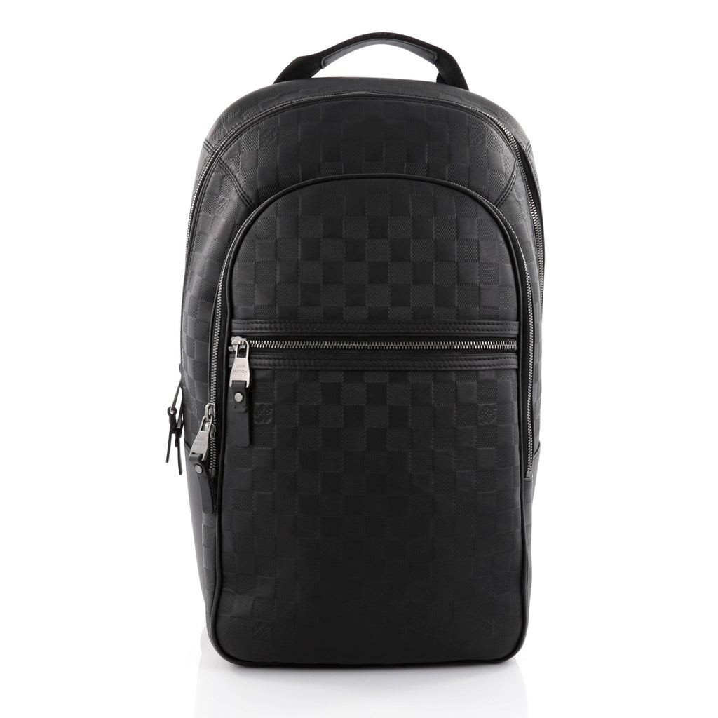 Louis Vuitton // Black Leather Michael Damier Infini Backpack