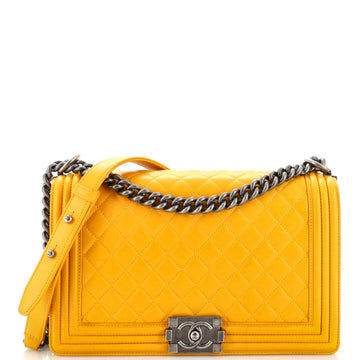 Chanel Boy Flap Bag Quilted Lambskin New Medium