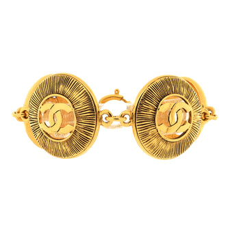 Chanel Vintage CC Medallion Charm Bracelet Metal