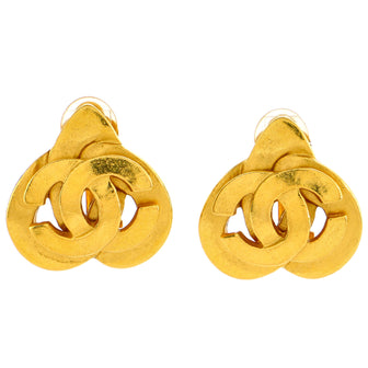 Chanel Vintage CC Heart Clip-On Earrings Metal