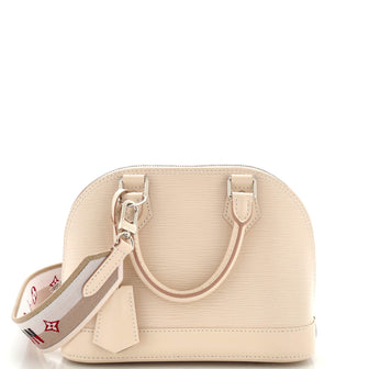 Louis Vuitton Alma Handbag Epi Leather with Logo Jacquard Strap BB