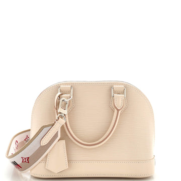 Louis Vuitton Alma Handbag Epi Leather with Logo Jacquard Strap BB