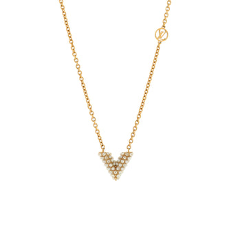 Louis Vuitton Essential V Perle Necklace Metal with Faux Pearls