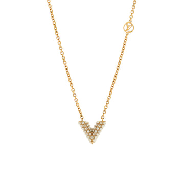 Louis Vuitton Essential V Perle Necklace Metal with Faux Pearls