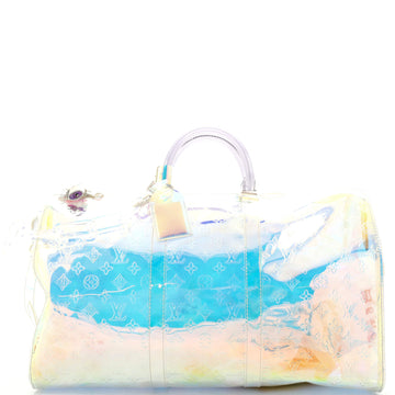 Louis Vuitton Keepall Bandouliere Bag Limited Edition Monogram Prism PVC 50