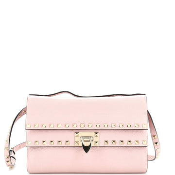 Valentino Garavani Rockstud Flip Lock Double Flap Crossbody Bag Leather Small