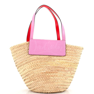 Christian Louboutin Loubishore Tote Straw with Leather Large