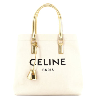 Celine Horizontal Cabas Tote Canvas with Leather Small