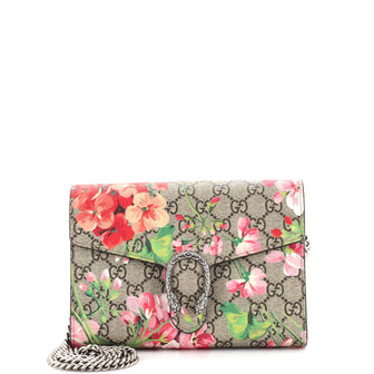 Gucci Dionysus Chain Wallet Blooms Print GG Coated Canvas Small