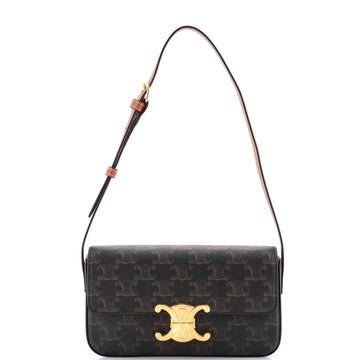 Celine Triomphe East-West Shoulder Bag Triomphe Coated Canvas