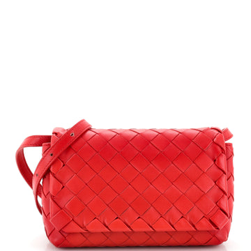 Bottega Veneta Full Flap Crossbody Bag Intrecciato Nappa Mini