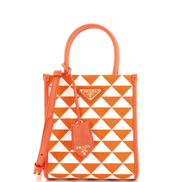 Prada Symbole Shopper Tote Jacquard Mini