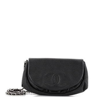 Chanel Half Moon Wallet on Chain Caviar