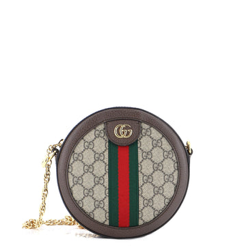 Gucci Ophidia Round Shoulder Bag GG Coated Canvas Mini