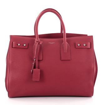 Saint Laurent Sac de Jour Souple Handbag Leather Medium Red 2408702
