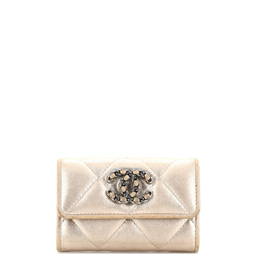 Chanel 19 Flap Card Case Quilted Leather