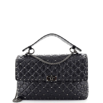 Valentino Garavani Rockstud Spike Flap Bag Quilted Leather Large