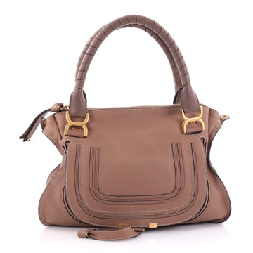 Chloe Marcie Satchel Leather Medium Brown 2409401