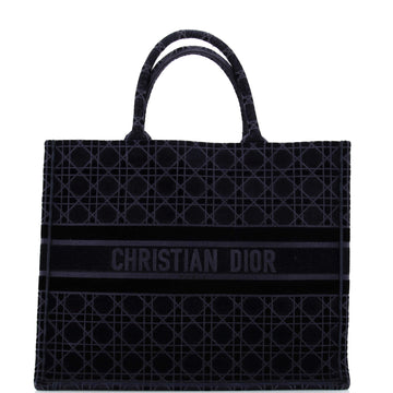 Christian Dior Book Tote Cannage Embroidered Velvet Large