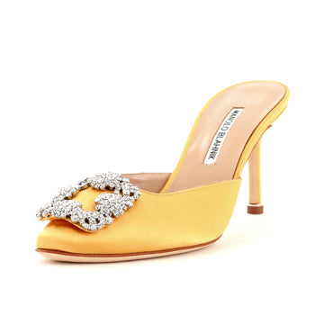 Manolo Blahnik Women's Hangisimu Heeled Mules Satin 70