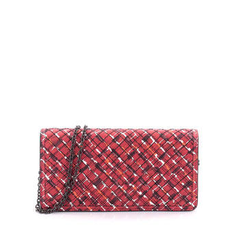 Bottega Veneta Wallet on Chain Intrecciato Nappa Red 2409701