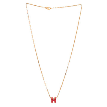 Hermes Pop H Pendant Chain Necklace Metal and Enamel Mini