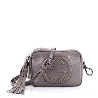 Gucci Soho Disco Crossbody Bag Leather Small Gray 2410101