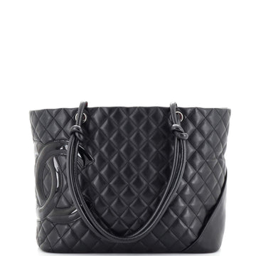 Chanel Cambon Tote Quilted Leather Large