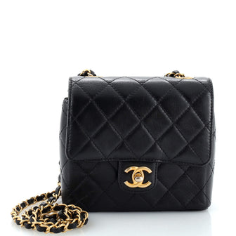 Chanel Retro Classic Square Flap Bag Quilted Goatskin Mini
